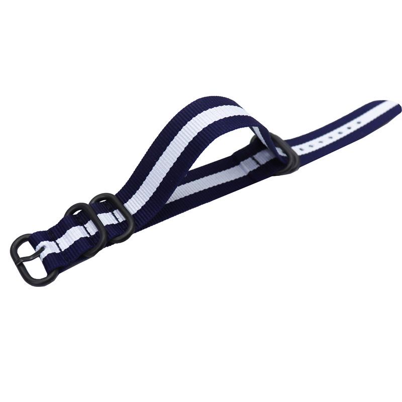 Zulu NATO Nylon Watch Strap with Black Five-Ring Buckle, 18/20/22/24mm Options Available