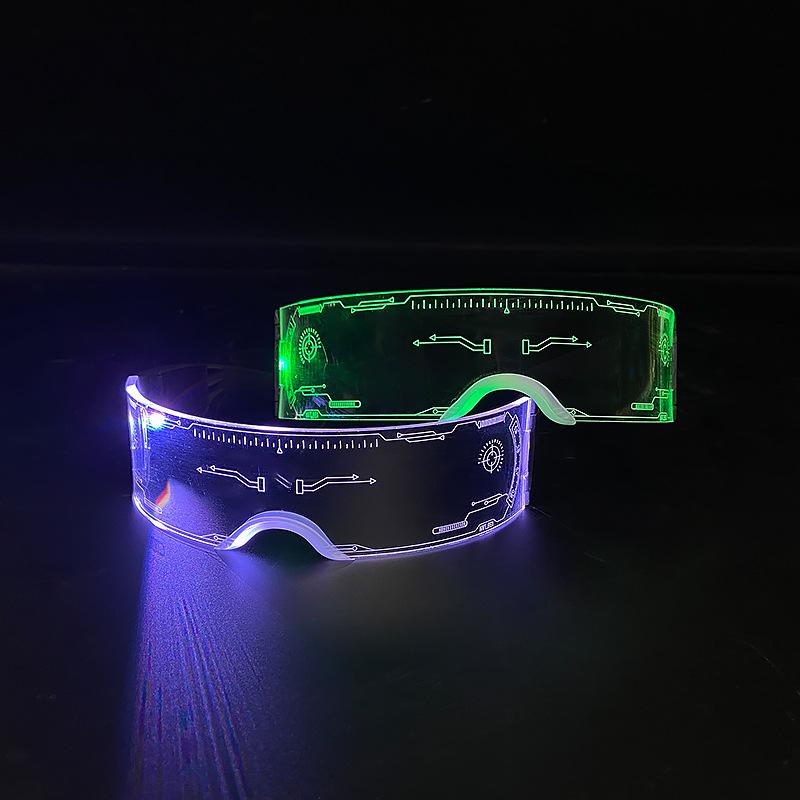 Bar Nightclub Party Sunglasses LED Light Glasses Colorful Folding Glasses Acrylic Cyberpunk Technology Rechargeable LED Glasses