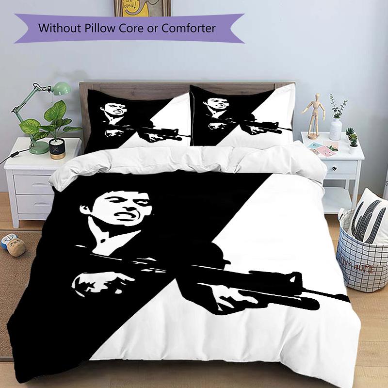 3pcs Scarface Comforter Set - Four Seasons Home High,Machine Washable Bedspread with Pillowcases (No Filling) Yy250909051