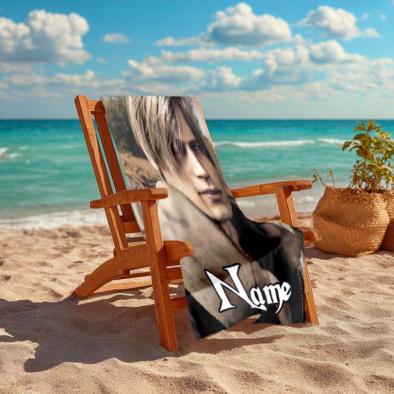Personalized Customized Proof Beach Towel with Resident Evil Leon S. Kennedy Pattern - Soft, Absorbent,quick-drying,perfect Swimming,camping&bathing