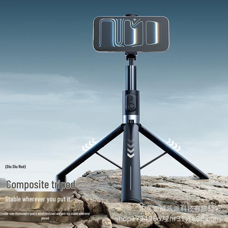 Aluminum Bluetooth Selfie Stick with Remote & Floor Tripod