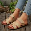 Large Size Flat-bottomed Cool Slippers for Women's Summer New Velcro Flat-bottomed Slippers for Women