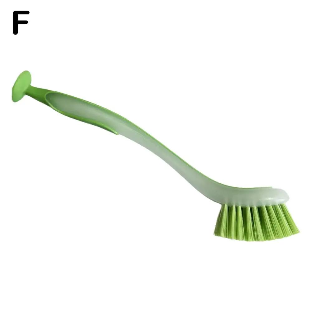 

1pc Pot Cleaning Brush Vertical Multifunction Kitchen Sink Suction Long Scrub Handle Brush Cleaning Type Cup W0I4