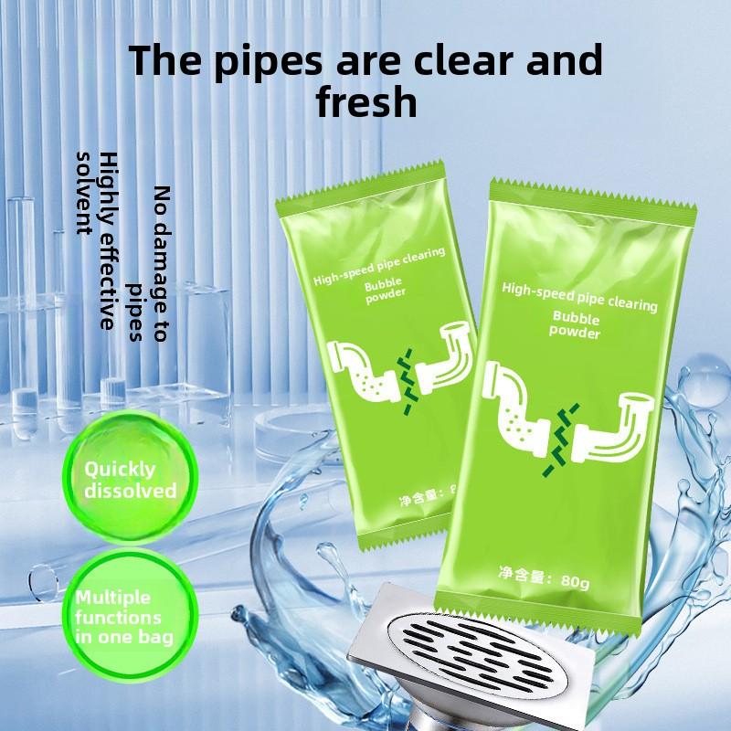 High-speed Pipe Unblocking Bubble Powder Bagged Powerful Dissolving and Quick-cleaning Kitchen, Toilet and Sewer Grease Cleaner