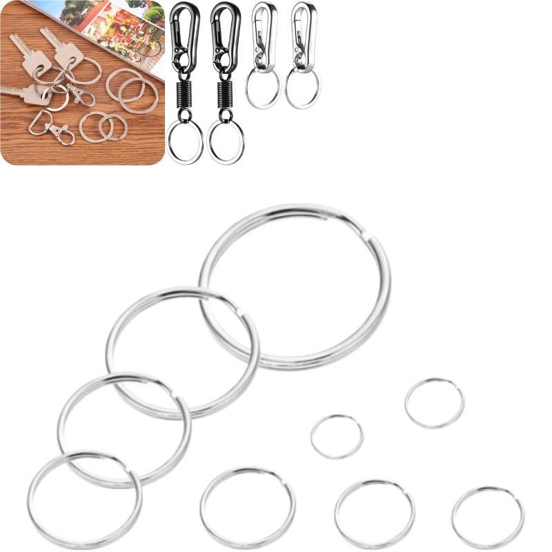 Metal Keychain Rings With Double Loop Nickel Finish For Key Holder Collection
