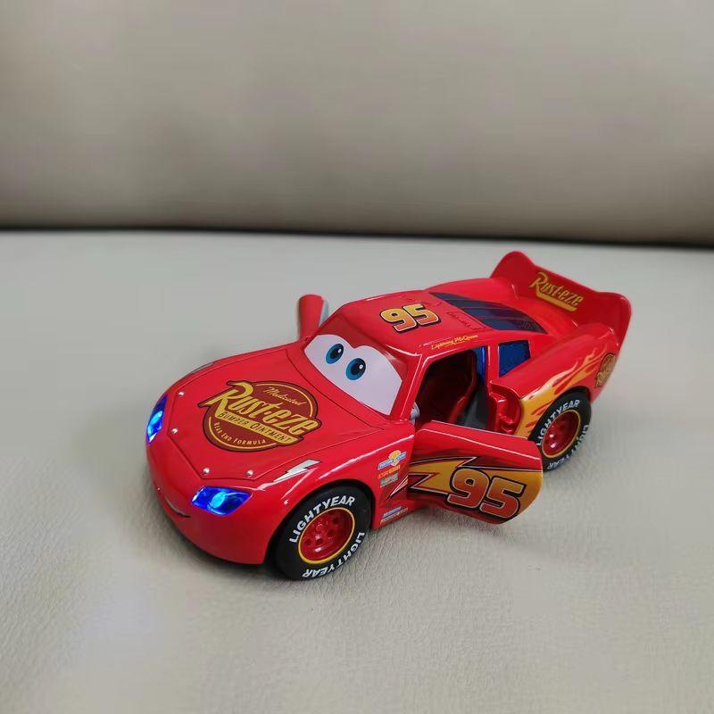 Toy Story Model Car Lightning Mcqueen Metal Diecast With Lights Inertial Pull-Back Wheel Spit Out Your Tongue Cars Toys 3 Kid Friendly Entertaining