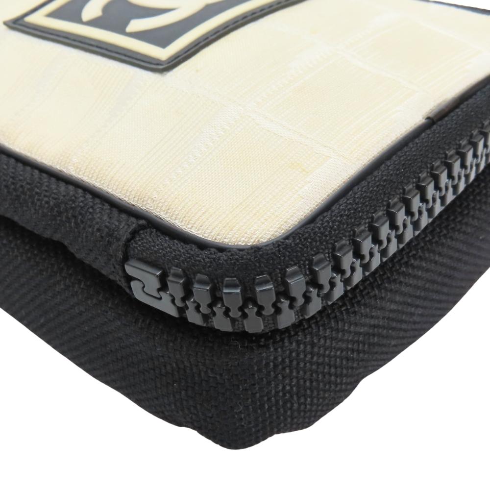 Used CHANEL Shoulder Bag Sports line A22059 COCO Mark Jacquard nylon Ivory black 8th