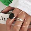 925 Sterling Zilveren Ring voor Vrouwen Meisje Gift Blace Steen Kristal Glazuur Retro Punk Open Sieraden Dropship Groothandel