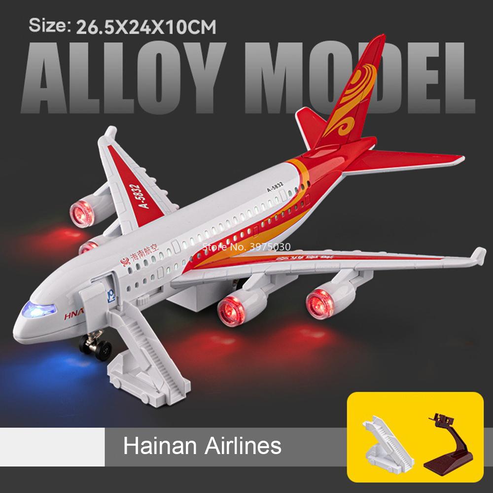 1:32 Alloy Large Airliner Miniature Models Toys Light Music Foldable Wheel A380 China Eastern Sichuan Airlines Child Adult Gifts