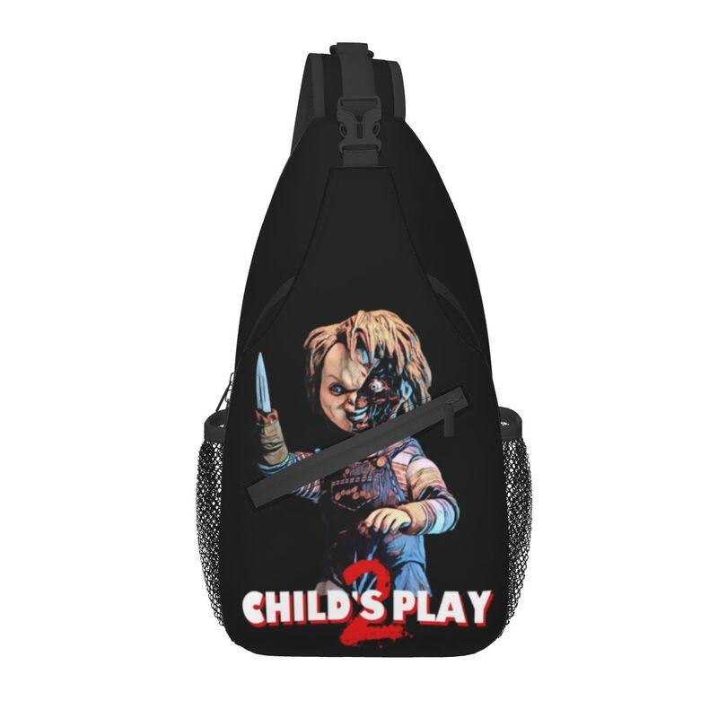 Horror Killer Chucky Sling Crossbody Chest Bag Men Fashion Child's Play Movie Shoulder Backpack for Travel Cycling