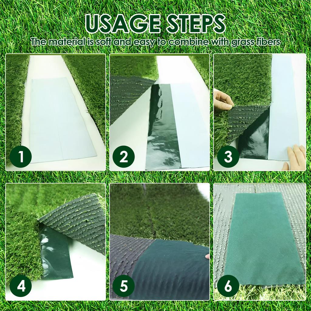 6Pcs Artificial Grass Glue Peel 5/15cmx5/10m Weather Resistance Self-Adhesive Synthetic Seaming Turf Tape for Lawn/Carpet Joint
