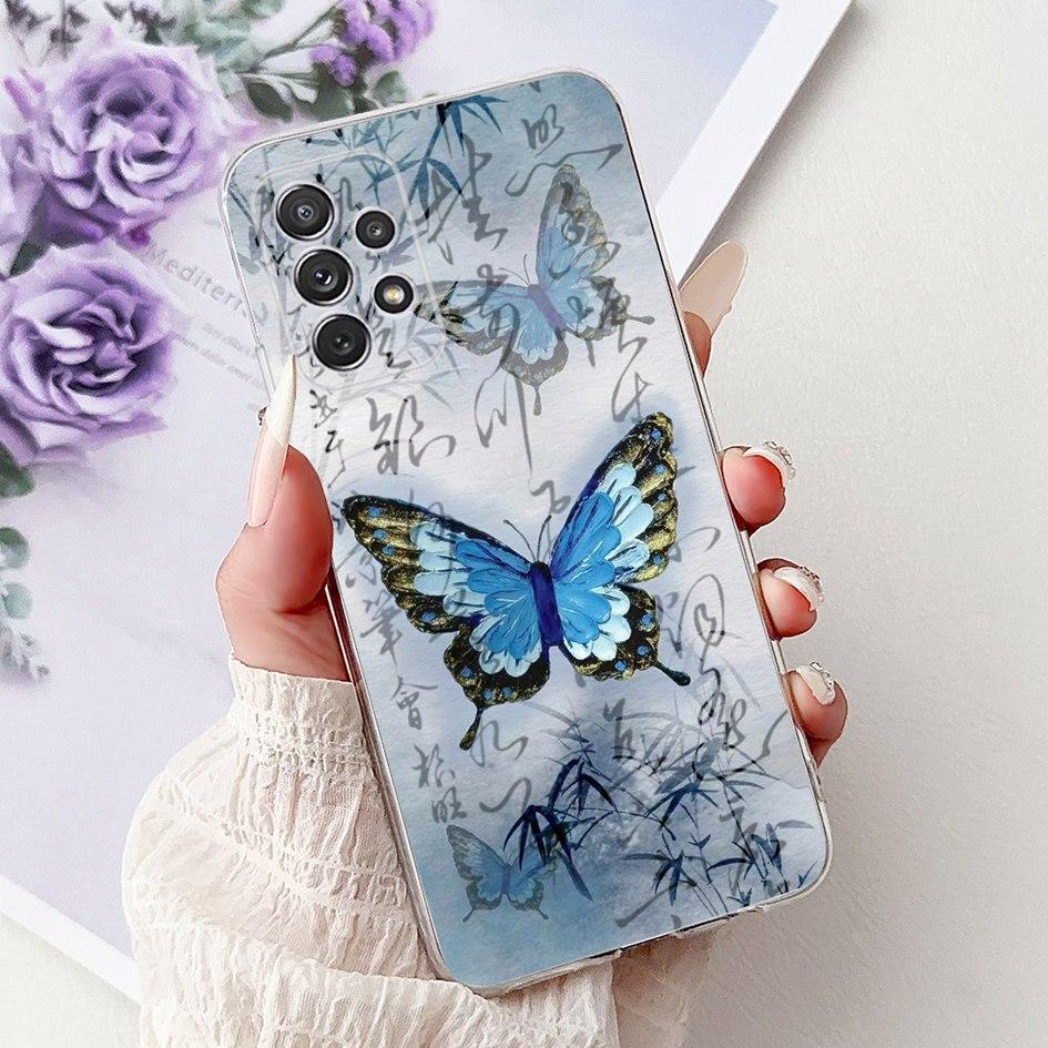 For Samsung Galaxy A52 Case SM-A525F Cover New Stylish Flower Butterfly Soft Silicone Phone Cases For Samsung A72 A52s 5G Fundas