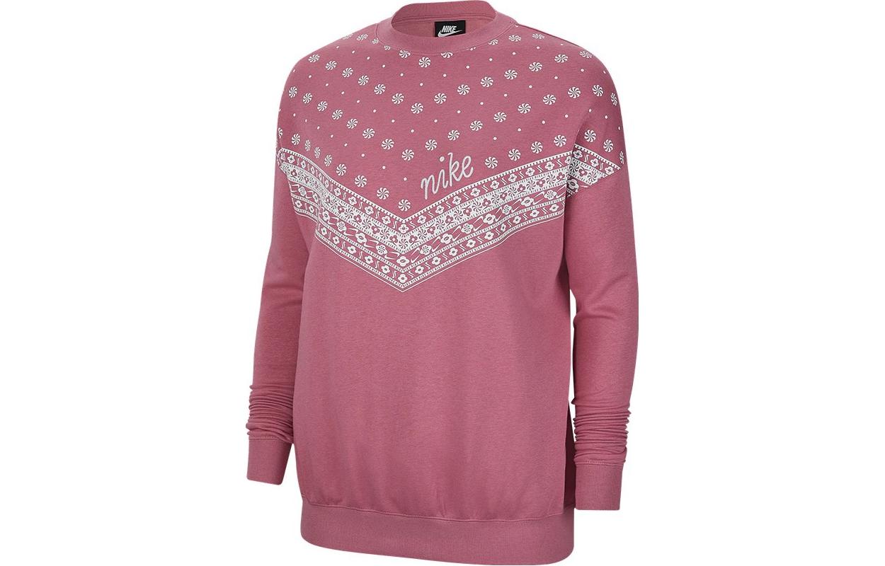 Nike Sweatshirts Women s Pink Crew Neck Moderate Regular CU5949-614 M