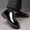 Lakovaná kůže pánské boty na silné podrážce Módní minimalistický styl Denní volnočasové obchodní párty Svatba kancelář dospělé boty