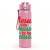 1PC Jesus Is The Reason For Season 750ml Color Plastic Sports Water Bottle Leakproof Flip Straw Lid Suitable for Sports Office Home Use