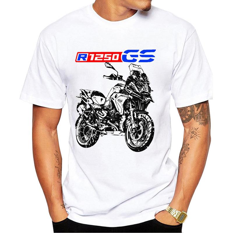 Drive The Classic Motorcycle  1250 R 1250  E30 Printed T-shirt Summer Men's Short Sleeve White Casual Top Hip Hop Boys' Cycl