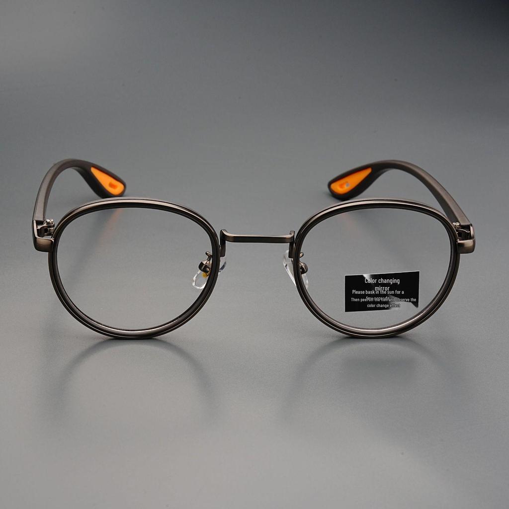 2025 TikTok Trending Color-Changing Glasses with High-Quality Tortoiseshell Frame and White-to-Gray Lenses