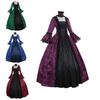 Elegant Vintage Floral Print Maxi Dress With U Neckline And Long Flared Sleeves In Multiple Colors