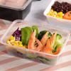 Disposable Transparent Plastic Meal Box, 1000ml Square (300 Sets)