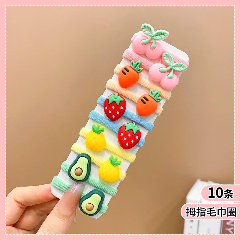 10pcs/Set New Rubber Band for Children Cartoon Hair Band New High Elasticity Sweet Cute Baby Hair Rope Girls Hair Accessories