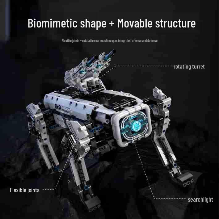 Tuo Mu T1109 Sci-Fi Bionic Mechanical Dog: Educational Remote Control Toy for Programming and Building - Ideal for Kids.