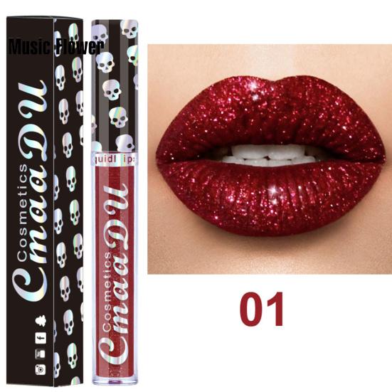 Skull Glitter vodotěsný dlouhotrvající hydratační moderní matný make-up nahých rtů