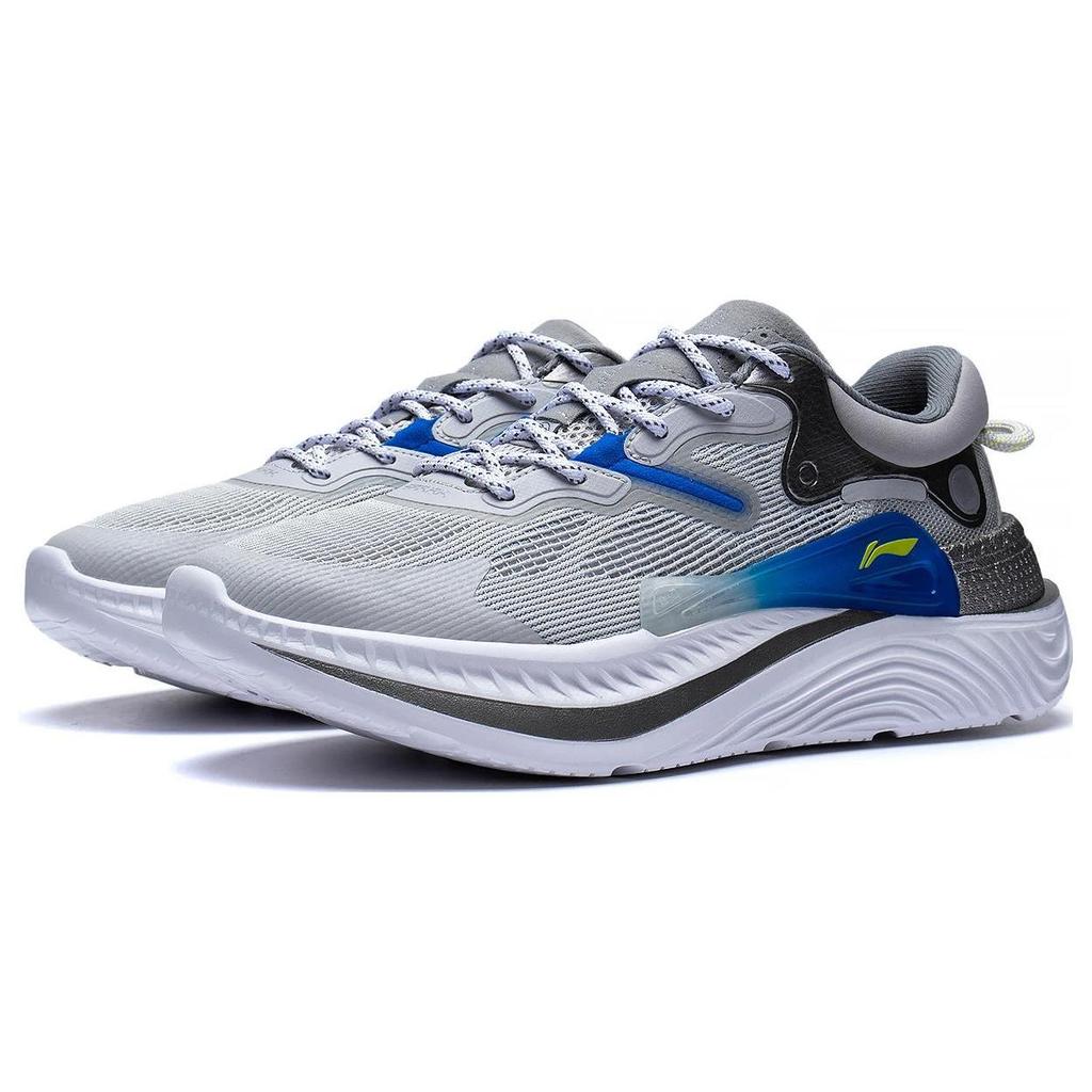 Li Ning Spark Lite Textil, TPU Rutschfest Abriebfest Niedrig geschnitten Sport Freizeit Schuhe Herren Grau Blau AGLT101-2