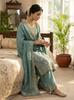 Beautiful Embroidered Gmy Silk Salwar Suit Palazzo Set Indian Women Bollywood Salwar Kameez