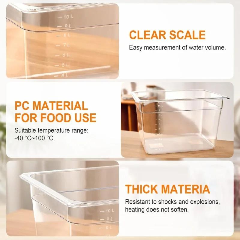 25L BPA-vrije Sous Vide Kookcontainer met Deksel - Hittebestendig voor Precieze Maaltijden op Lage Temperatuur (Past op de meeste dompelcirculators)