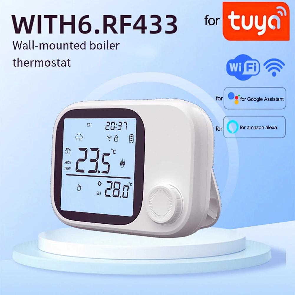 RF433 Термостат для котла Отопление Охлаждение Настенный термостат Tuya= Умный WiFi термостат для газовых котлов Удаленный термостат China Mainland