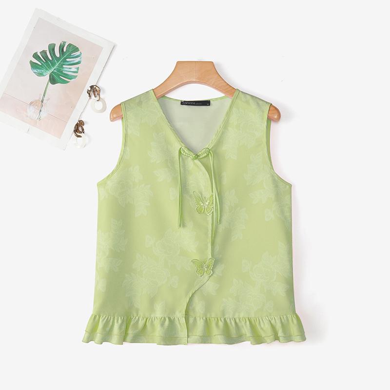 ZANZEA Women Casual V-Neck Summer Loose Sleeveless Print Vest Tops