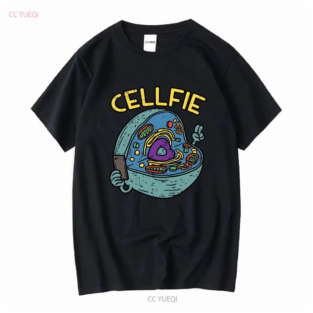 Cellfie T Shirt Funny Science Womens Teacher Biology Mens For Teachers long or short sleeves vintage Washed homme Versatile