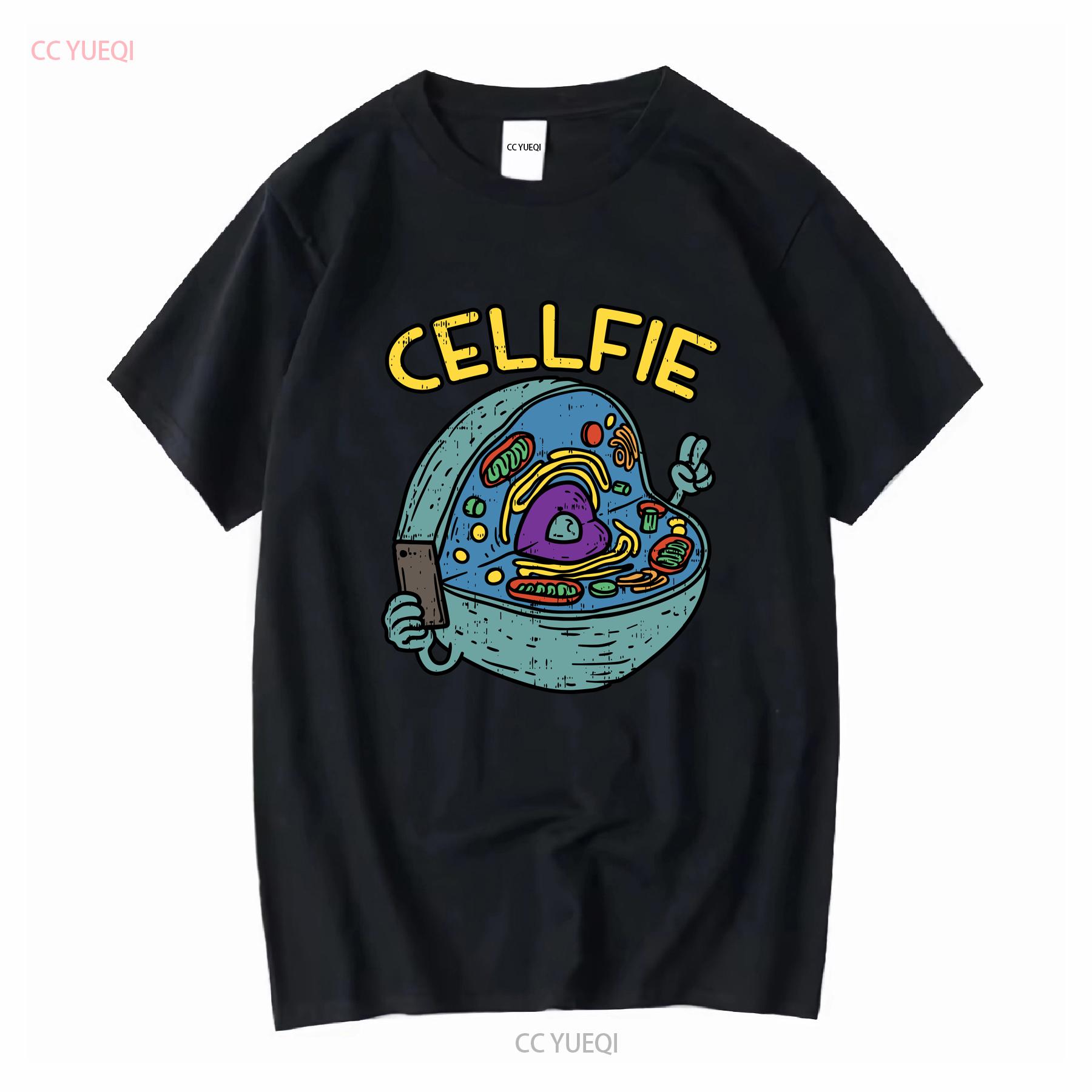 

Cellfie T Shirt Funny Science Womens Teacher Biology Mens For Teachers long or short sleeves vintage Washed homme Versatile 4XL