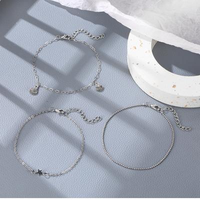 Stylish Beach Anklet, Personalized Simple Shell Star 3-Piece Set Anklet Foot Accessories