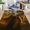 1pc Fire and Blood Office Carpet Chair Mats, Home Decor Mat Fantasy Theme Mat Durable Mat, Dragon Decor,Suitable for fantasy theme lovers