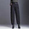 Pantalones de Algodón Acolchado de Tiro Alto y Corte Bootcut Holgado para Mujer - Tendencia Invierno 2023