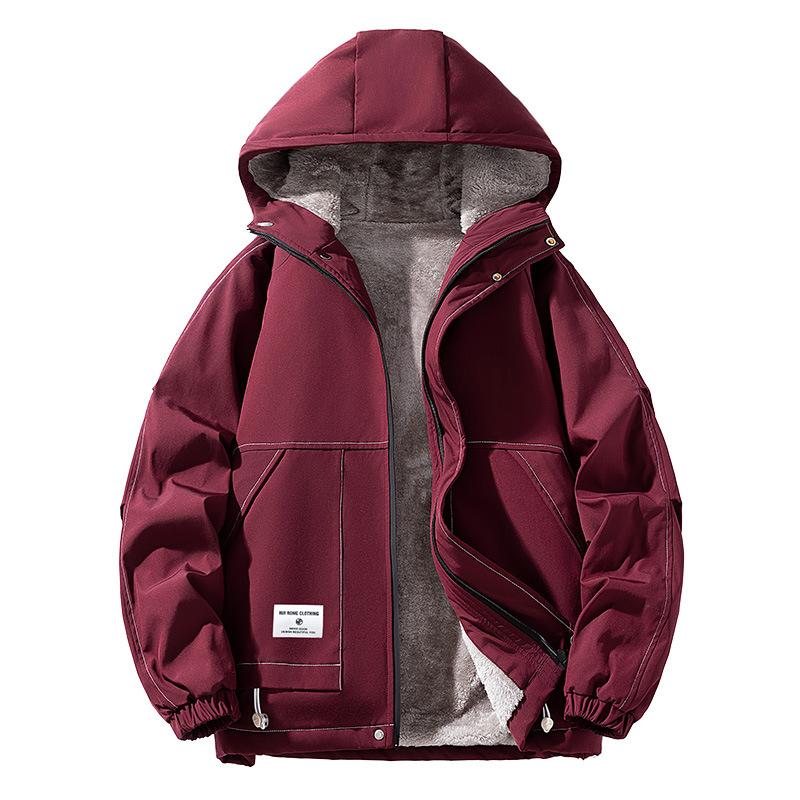 Jacket Men Hooded Cotton Warm Outdoor Jacket Men Autumn Winter Fleece