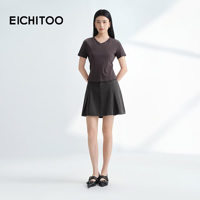 Women's A-Line Pleated Short Skirt
