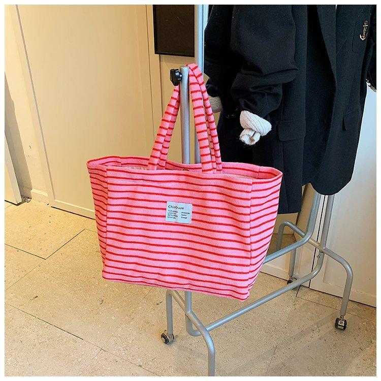 New Niche Bag, Striped Fashion, Lazy Style Tote