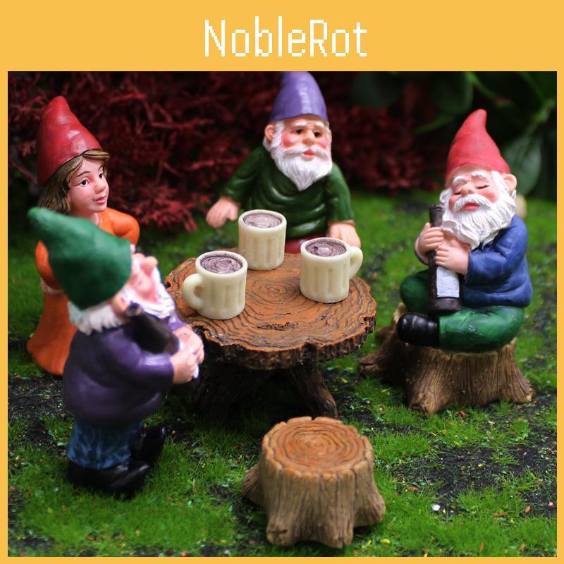 Hars Sprookjes Tuin Decoratieset Van Zes Voor Sprookjesachtige Buitenlandschapsinrichting