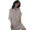 Sommerhemd Nachthemd Damen Boyfriend Style Einfarbig Sexy Dünnschliff Kurzarm Home Wear Pyjamas