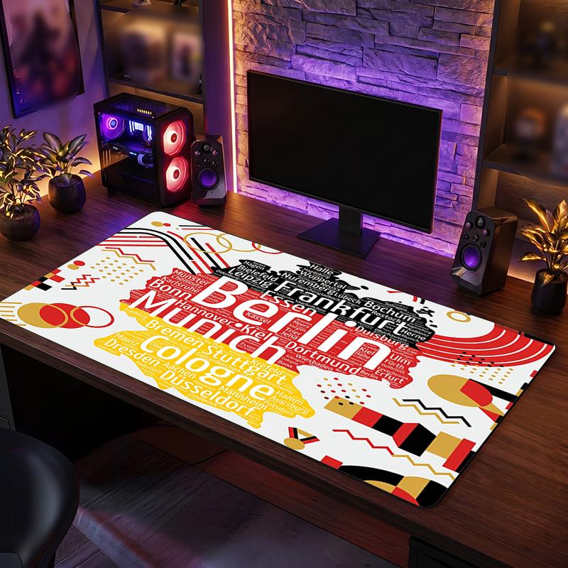 Germany Football Crest Mouse Pad, Extended Non Slip Rubber Desk Mat for Gaming Office Laptop Fan Gift