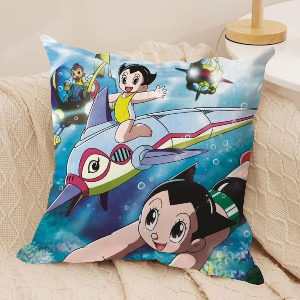 M-Mighty A-Atom Cushion Cover Silky Short Plush Sofa Pillow Cover Hidden Zipper Soft Dustproof Case for Home Decor
