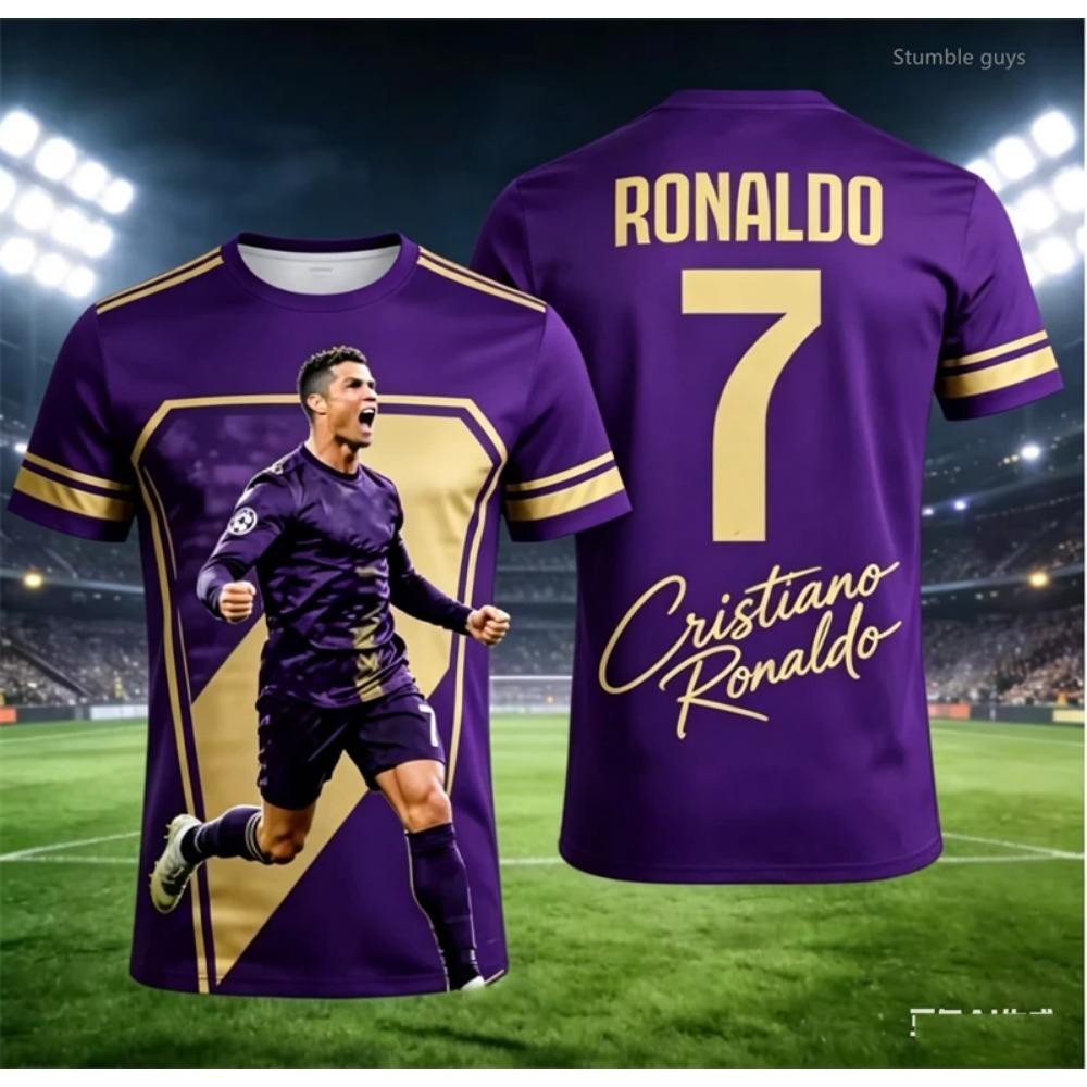 Summer Men Ronaldo 7 T-shirt Football Sportswear Short Sleeve Fashion