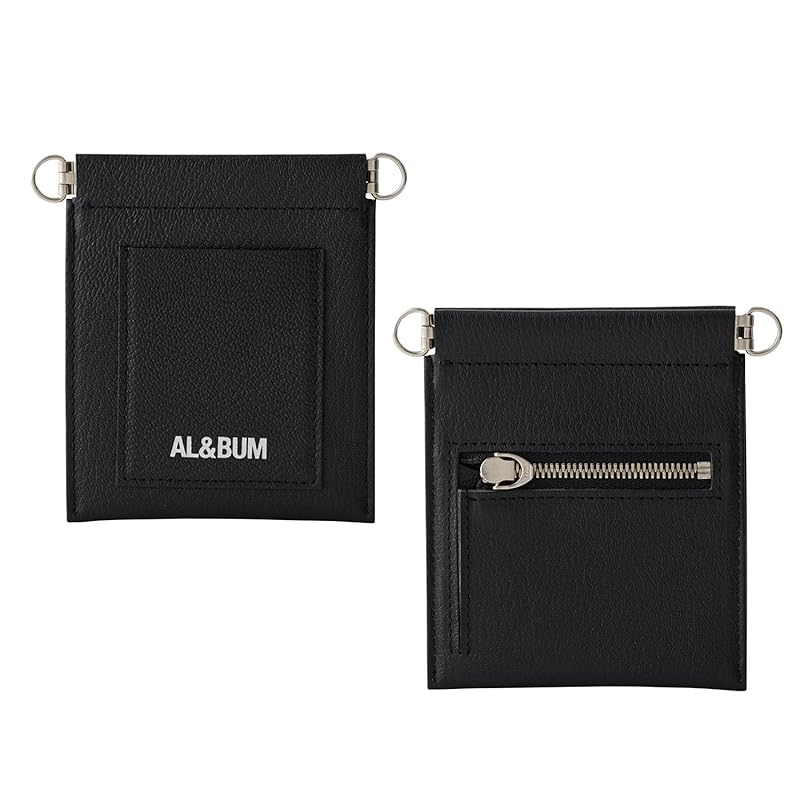 

[AL&BUM] one mile wallet pouch compact wallet wallet wallet small thin goat leather men s Ladies 1 MILE WP” (black)
