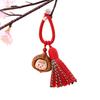 Hand-Woven Tibetan Tassel Sandalwood Keychain Amulet In Ethnic Style