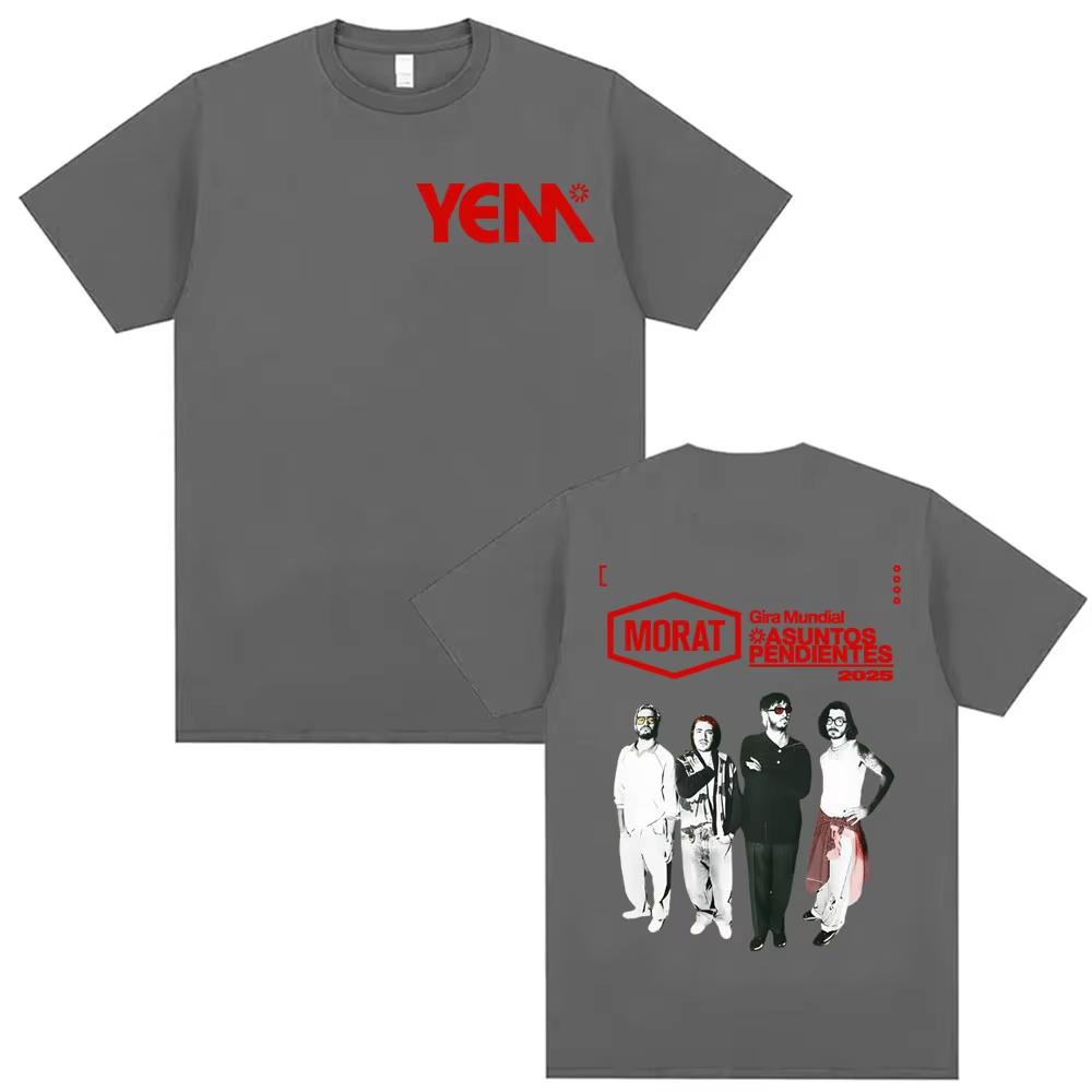 Band Morat Asuntos Pendientes Album 2025 Tour Tshirts Mens Women Retro Gothic Hip Hop T Shirts Casual Loose Tshirt Streetwear
