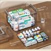 Clear Medicine Organizer Storage Box with Tray, Plastic First Aid Box Empty, Thickened Medicine Container Chest