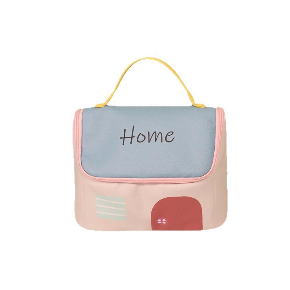 Large Capacity Cute Cabin Makeup Bag House-shaped Toiletry Storage Bag  Outdoor