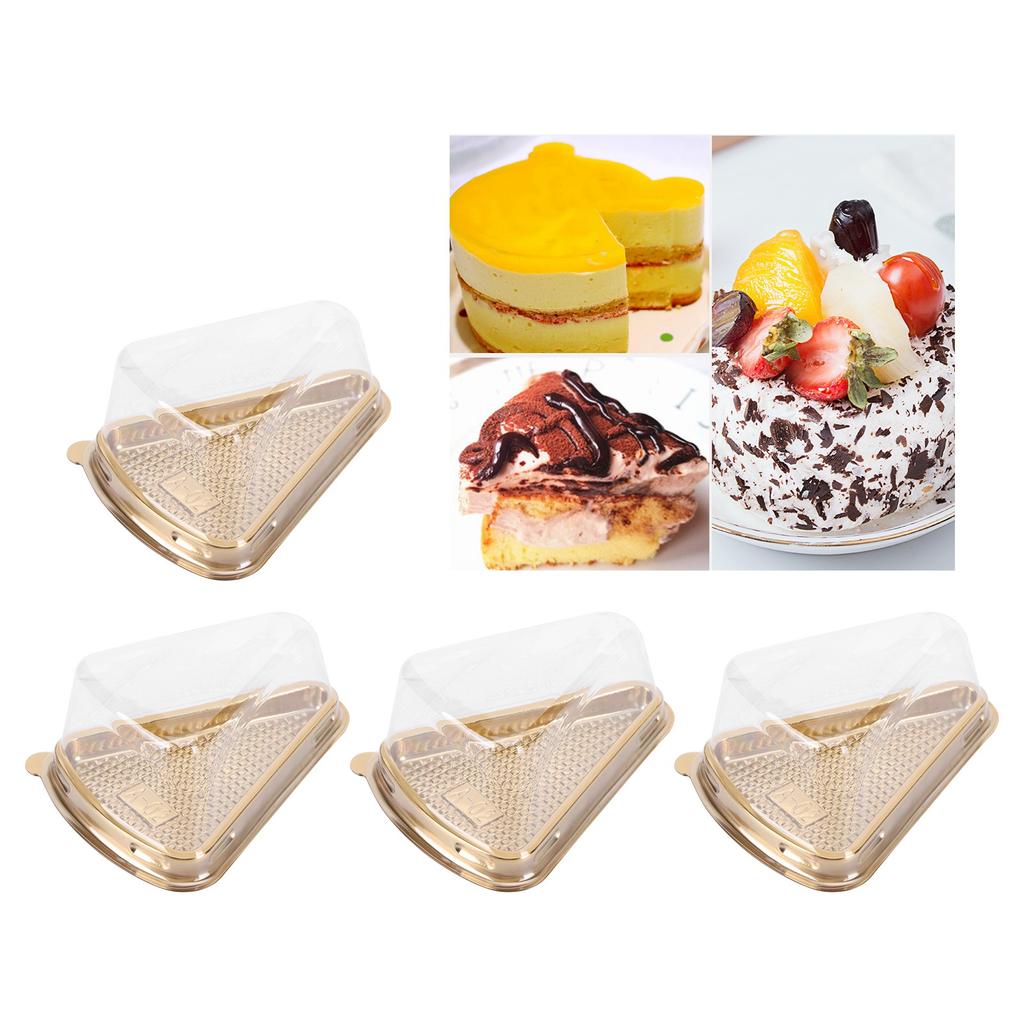 100Pcs Plastic Packing Box Triangular Cake Box Container for Pastry Bakery Dessert